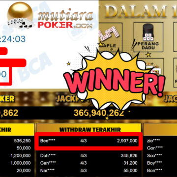 Bukti Withdraw ( 2.907.000,-) Member Setia MutiaraPoker
