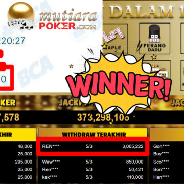 Bukti Withdraw ( 3.005.222,-) Member Setia MutiaraPoker