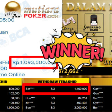 Bukti Withdraw ( 1.100.000,-) Member Setia MutiaraPoker