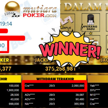 Bukti Withdraw ( 2.090.000,-) Member Setia MutiaraPoker