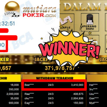 Bukti Withdraw ( 3.410.000,-) Member Setia MutiaraPoker