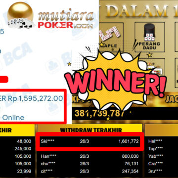 Bukti Withdraw ( 1.601.772,-) Member Setia MutiaraPoker