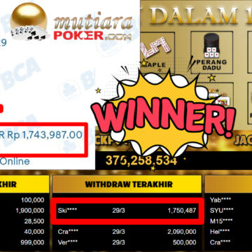 Bukti Withdraw ( 1.750.487,-) Member Setia MutiaraPoker