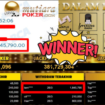 Bukti Withdraw ( 1.845.790,-) Member Setia MutiaraPoker