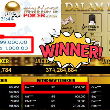 Bukti Withdraw ( 1.600.000,-) Member Setia MutiaraPoker