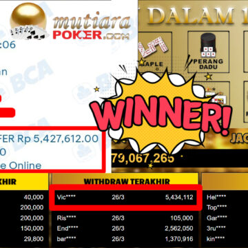 Bukti Withdraw ( 5.434.112,-) Member Setia MutiaraPoker
