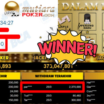 Bukti Withdraw ( 2.370.000,-) Member Setia MutiaraPoker