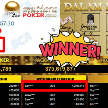 Bukti Withdraw ( 1.278.216,-) Member Setia MutiaraPoker