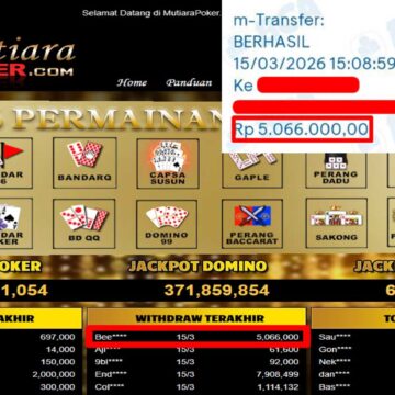 Bukti Withdraw ( 5,066,000,-) Member Setia Mutiarapoker