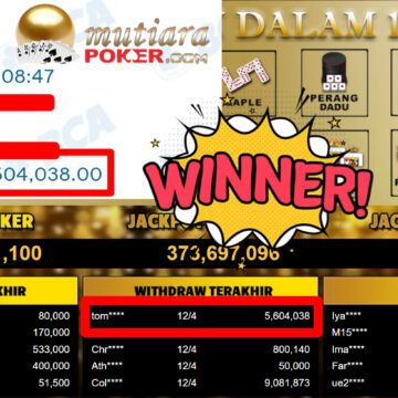 Bukti Withdraw ( 5.604.038,-) Member Setia MutiaraPoker