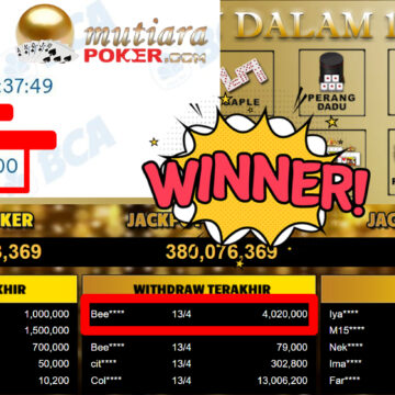 Bukti Withdraw ( 4.020.000,-) Member Setia MutiaraPoker