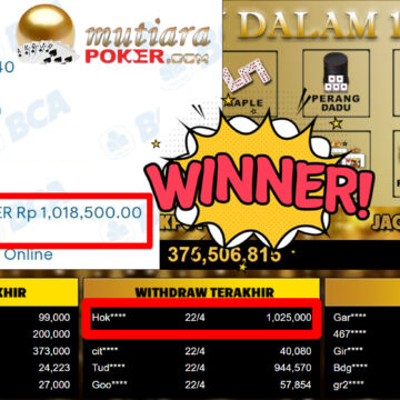 Bukti Withdraw ( 1.025.000,-) Member Setia MutiaraPoker