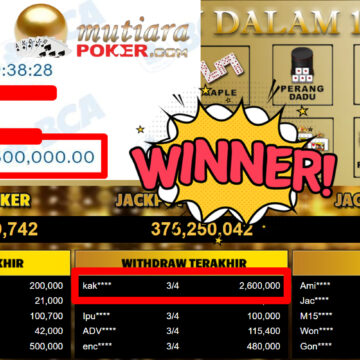 Bukti Withdraw ( 2.600.000,-) Member Setia MutiaraPoker