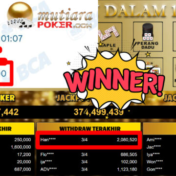 Bukti Withdraw ( 2.080.520,-) Member Setia MutiaraPoker
