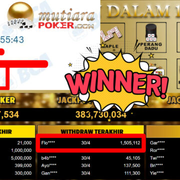 Bukti Withdraw ( 1.505.112,-) Member Setia MutiaraPoker