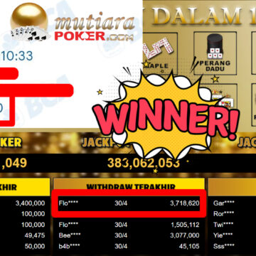 Bukti Withdraw ( 3.718.620,-) Member Setia MutiaraPoker