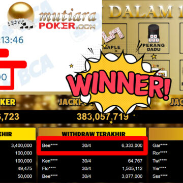 Bukti Withdraw ( 6.333.000,-) Member Setia MutiaraPoker