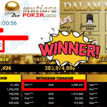 Bukti Withdraw ( 3.296.331,-) Member Setia MutiaraPoker