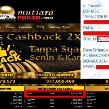 Bukti Withdraw ( 2,830,000,-) Member Setia Mutiarapoker