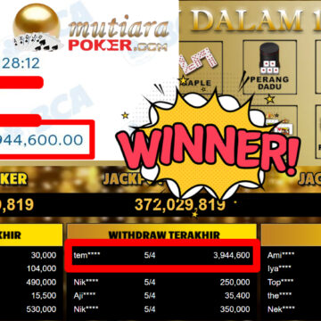 Bukti Withdraw ( 3.944.600,-) Member Setia MutiaraPoker