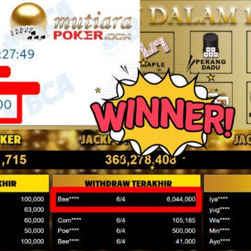 Bukti Withdraw ( 6.044.000,-) Member Setia MutiaraPoker