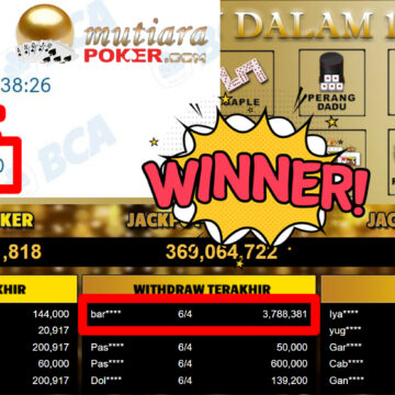Bukti Withdraw ( 3.788.381,-) Member Setia MutiaraPoker