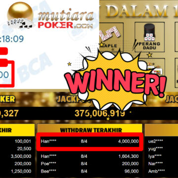 Bukti Withdraw ( 4.000.000,-) Member Setia MutiaraPoker
