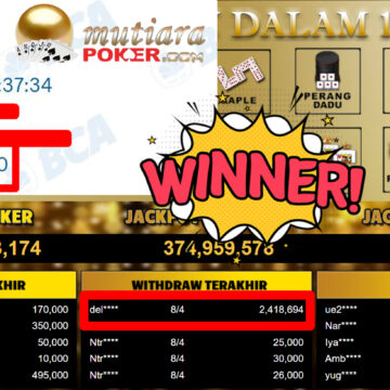 Bukti Withdraw ( 2.418.694,-) Member Setia MutiaraPoker