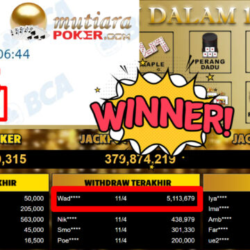 Bukti Withdraw ( 5.113.679,-) Member Setia MutiaraPoker