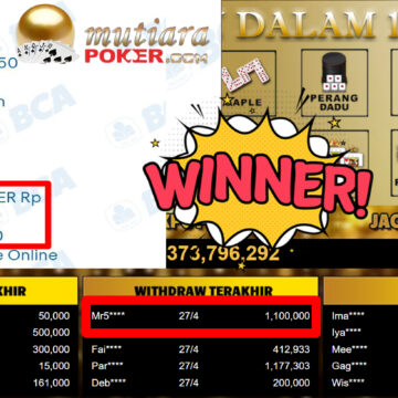 Bukti Withdraw ( 1.100.000,-) Member Setia MutiaraPoker