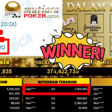 Bukti Withdraw ( 7.000.000,-) Member Setia MutiaraPoker