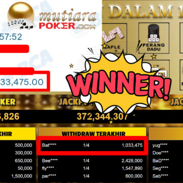 Bukti Withdraw ( 1.033.475,-) Member Setia MutiaraPoker