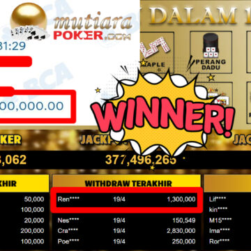 Bukti Withdraw ( 1.300.000,-) Member Setia MutiaraPoker