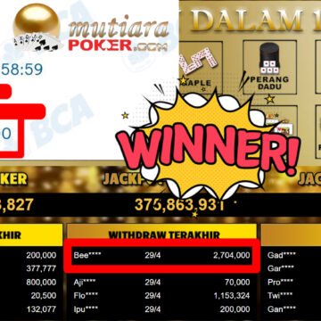 Bukti Withdraw ( 2.704.000,-) Member Setia MutiaraPoker