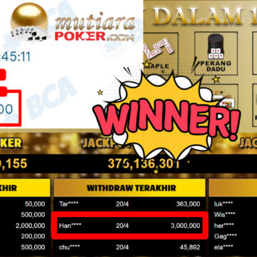 Bukti Withdraw ( 3.000.000,-) Member Setia MutiaraPoker