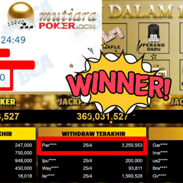 Bukti Withdraw ( 3.259.553,-) Member Setia MutiaraPoker