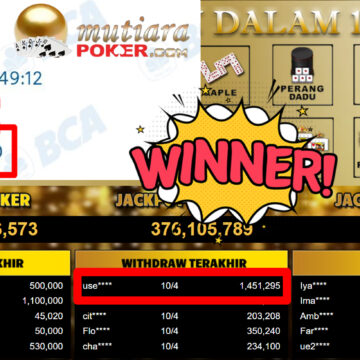 Bukti Withdraw ( 1.451.295,-) Member Setia MutiaraPoker