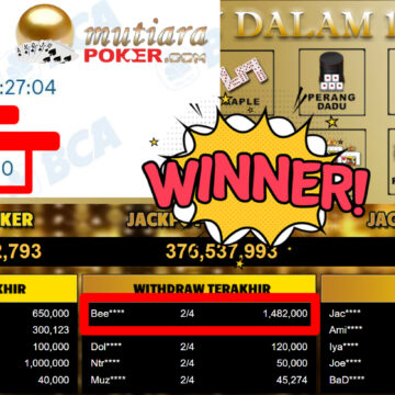 Bukti Withdraw ( 1.482.000,-) Member Setia MutiaraPoker