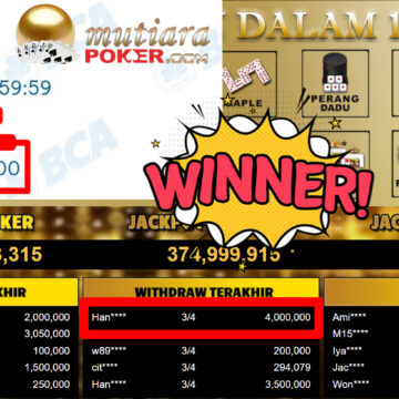Bukti Withdraw ( 4.000.000,-) Member Setia MutiaraPoker