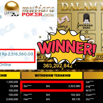 Bukti Withdraw ( 2.523.060,-) Member Setia MutiaraPoker