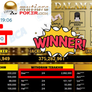 Bukti Withdraw ( 2.692.000,-) Member Setia MutiaraPoker
