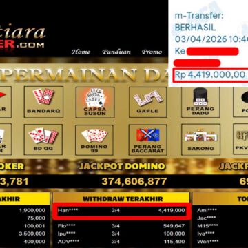 Bukti Withdraw ( 4,419,000,-) Member Setia Mutiarapoker