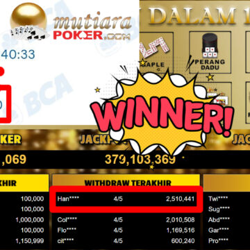 Bukti Withdraw ( 2.510.441,-) Member Setia MutiaraPoker