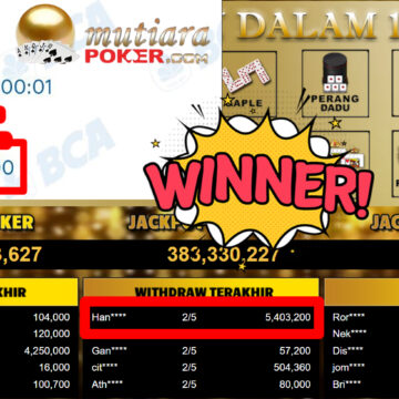 Bukti Withdraw ( 5.403.200,-) Member Setia MutiaraPoker
