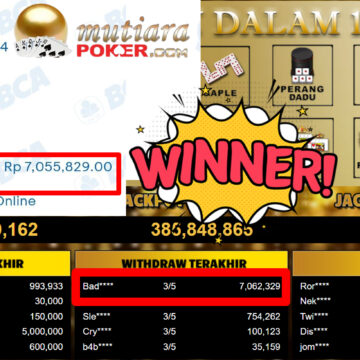 Bukti Withdraw ( 7.062.329,-) Member Setia MutiaraPoker