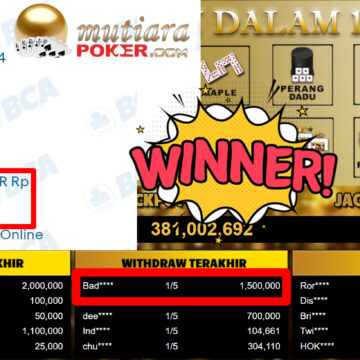 Bukti Withdraw ( 1.500.000,-) Member Setia MutiaraPoker
