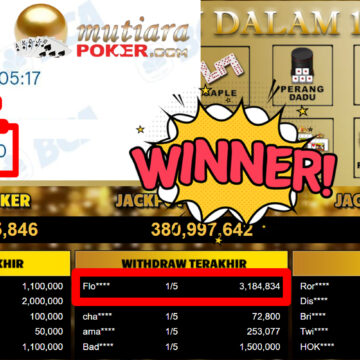 Bukti Withdraw ( 3.184.834,-) Member Setia MutiaraPoker